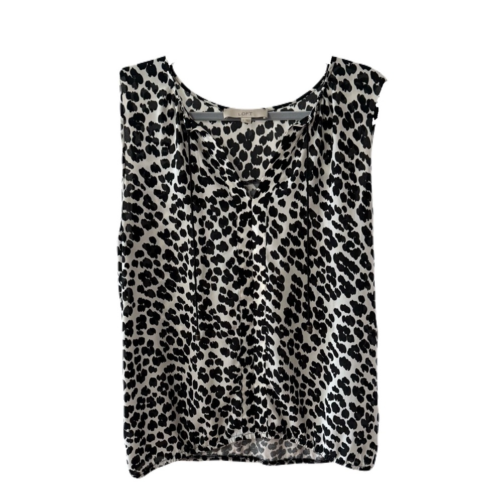 LOFT Leopard Print Boxy Tank Top with Drawstring